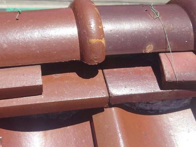 姫路市ののし瓦の抜け落ち箇所